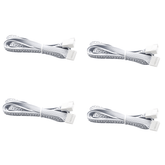 Flexible Extendable Cables for AIBOO Under Cabinet Lighting Kit RGB and CCT LED Puck Lights , White 150cm (59 Inch) Extension Cords (6-Pin White Cords, Pack of 4)